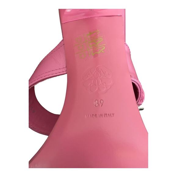Alexander McQueen Sandals 105mm Buckle Leather Party Statement Summer Pink Sz 9 - Picture 11 of 14